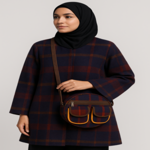 حقيبة دائرية يدوية الصنع من الصوف الطبيعي