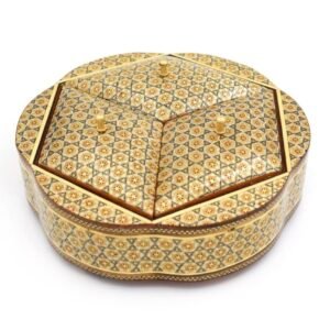 صندوقة شوكولاتة مزخرفة من الخشب نموذج ثلاث أبواب