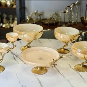 طقم 5 قطع خشبي من النحاس