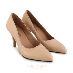 حذاء نسائي بكعب عالٍ مصنوع بالكامل من الجلد الطبيعي يلسان موديل أوبال كود 681-GL