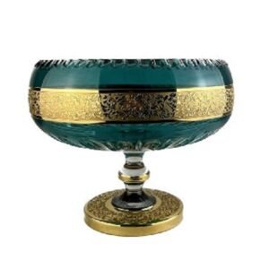 وعاء برتقالي 300 تصميم آرسام (قاعدة واحدة) مطلي بالذهب (300-140-128)