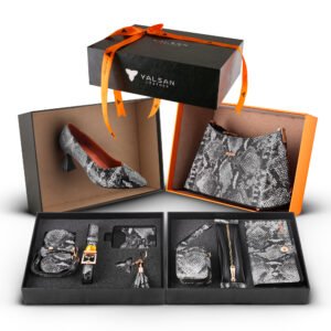 ست سوبر لاكشري نسائي مصنوع من الجلد الطبيعي يلسان موديل أنديا كود 400-RZHN-PRM-CHK-ATS-SPT-MDS-RDS-ART-ASA-RTL