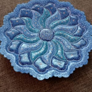 طبق نحاس مزخرف بتصميم بحري بجودة عالية، 30 سم.