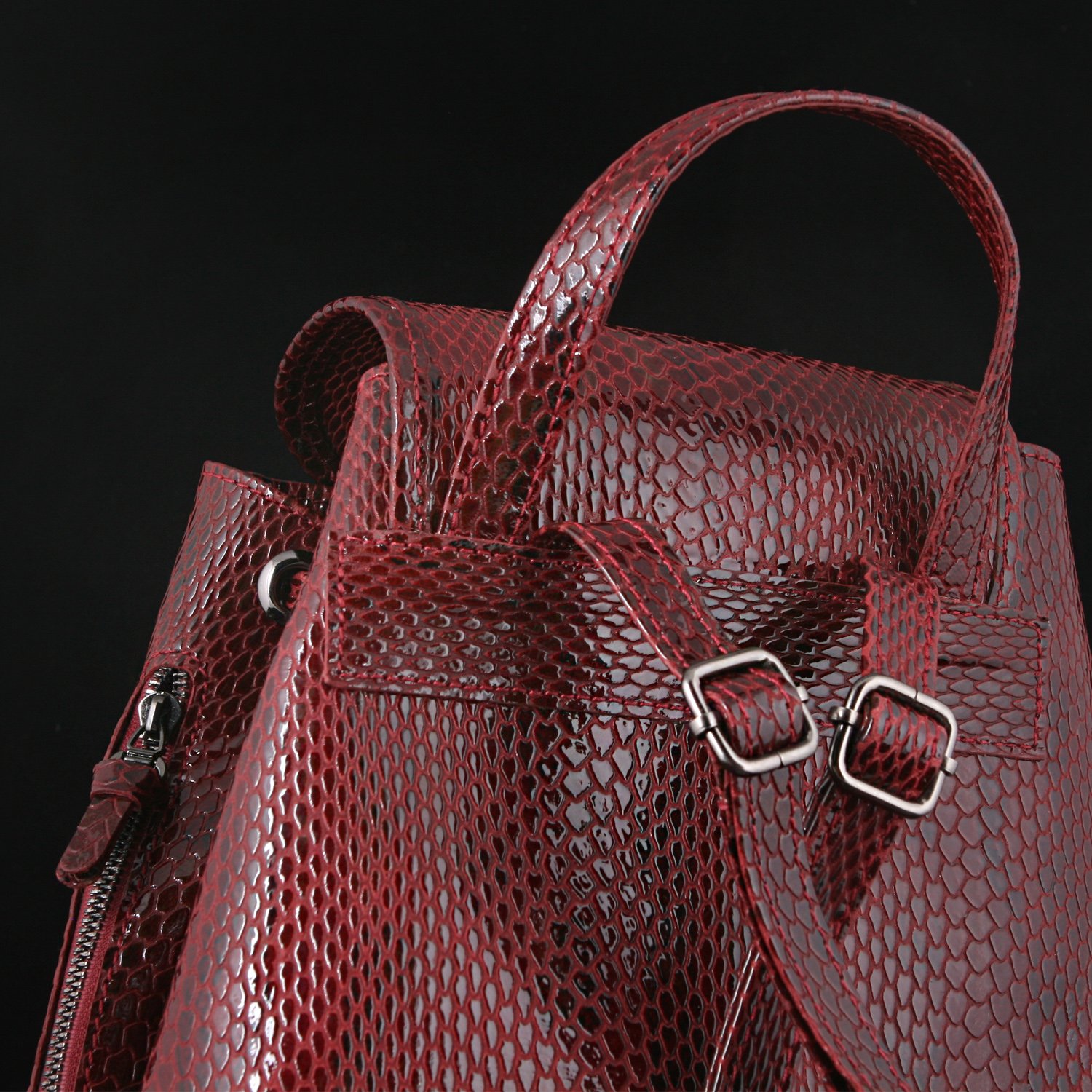 حقيبة ظهر نسائية مصنوعة بالكامل من الجلد الطبيعي يلسان موديل آرتان كود 045-MRV - الصورة 3