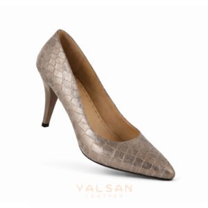 حذاء نسائي بكعب عالٍ مصنوع من الجلد الطبيعي يلسان موديل أوبال كود 681-MNL